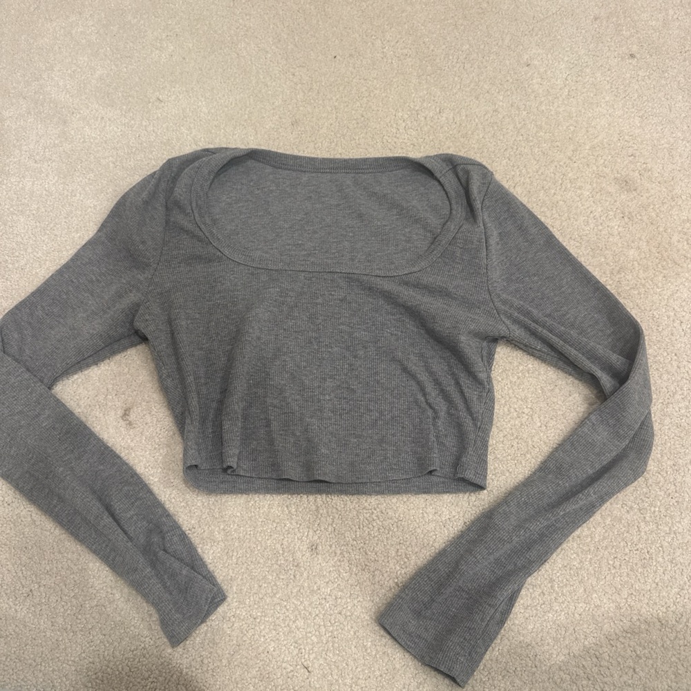 Gray Long Sleeve Women's Top